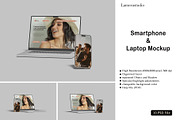 Smartphone with Laptop Mockup, a Device Mockup by lamorastudio (Thumbnail 1 of 11)