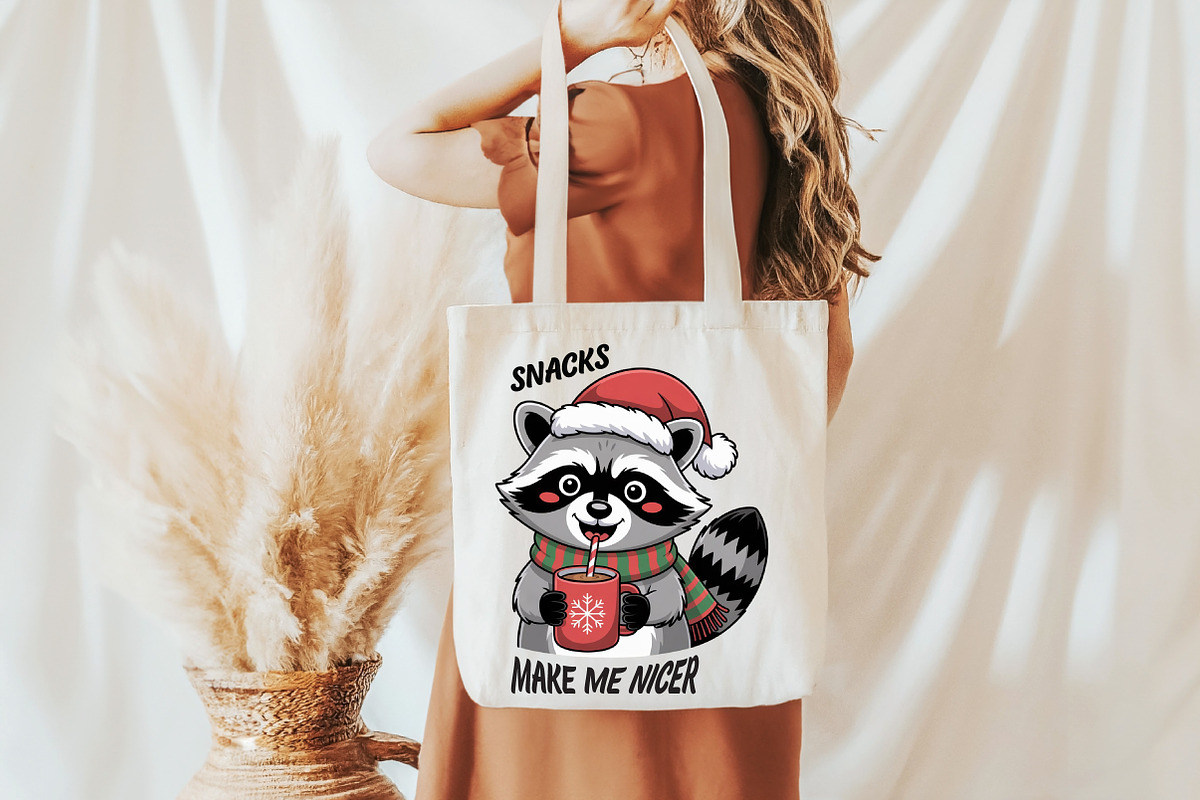 Christmas Raccoon Snacks Quote PNG, an Illustration by Daily.Designs (Photo 3 of 5)