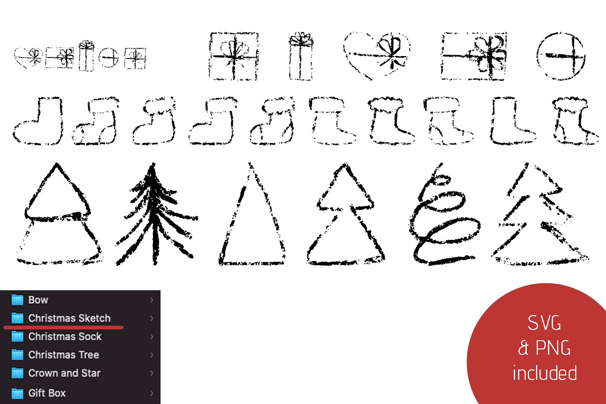 Crayon Christmas. Chalk Texture SVG, an Object Graphic by MariiaVD (Photo 3 of 8)