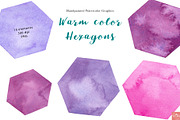 Purple Watercolor Hexagons, an Object Graphic by LittleAcornGraphics (Thumbnail 5 of 5)
