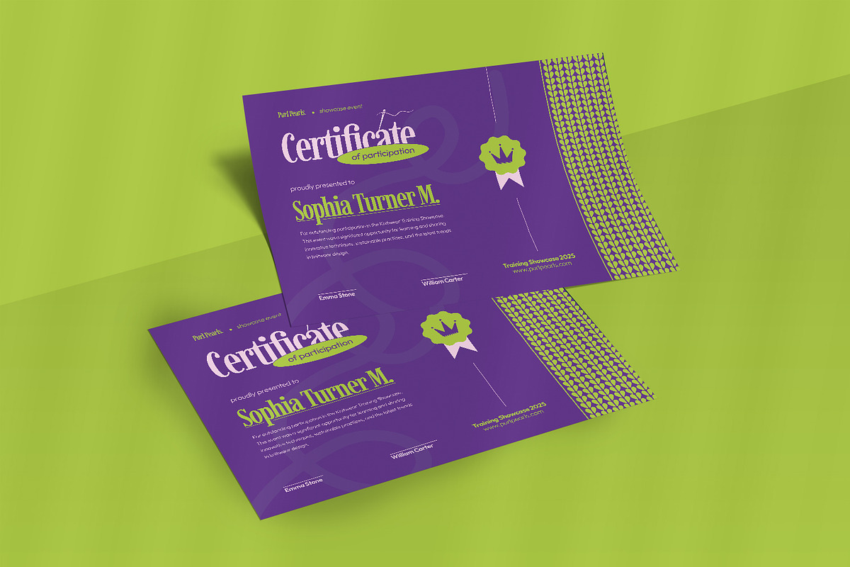 Knitwear Showcase Event Certificate, a Print Template by VUNIRA (Photo 2 of 3)