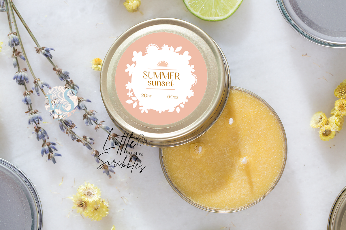 Minimal Floral Candle Label Template, a Stationery Template by Little Creative Scribbles (Photo 5 of 6)