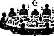 50 Ramadan Iftar Silhouette Bundle, an Illustration by Gfx_Store (Thumbnail 46 of 49)