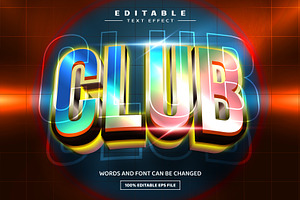 Club 3D Editable Text Effect