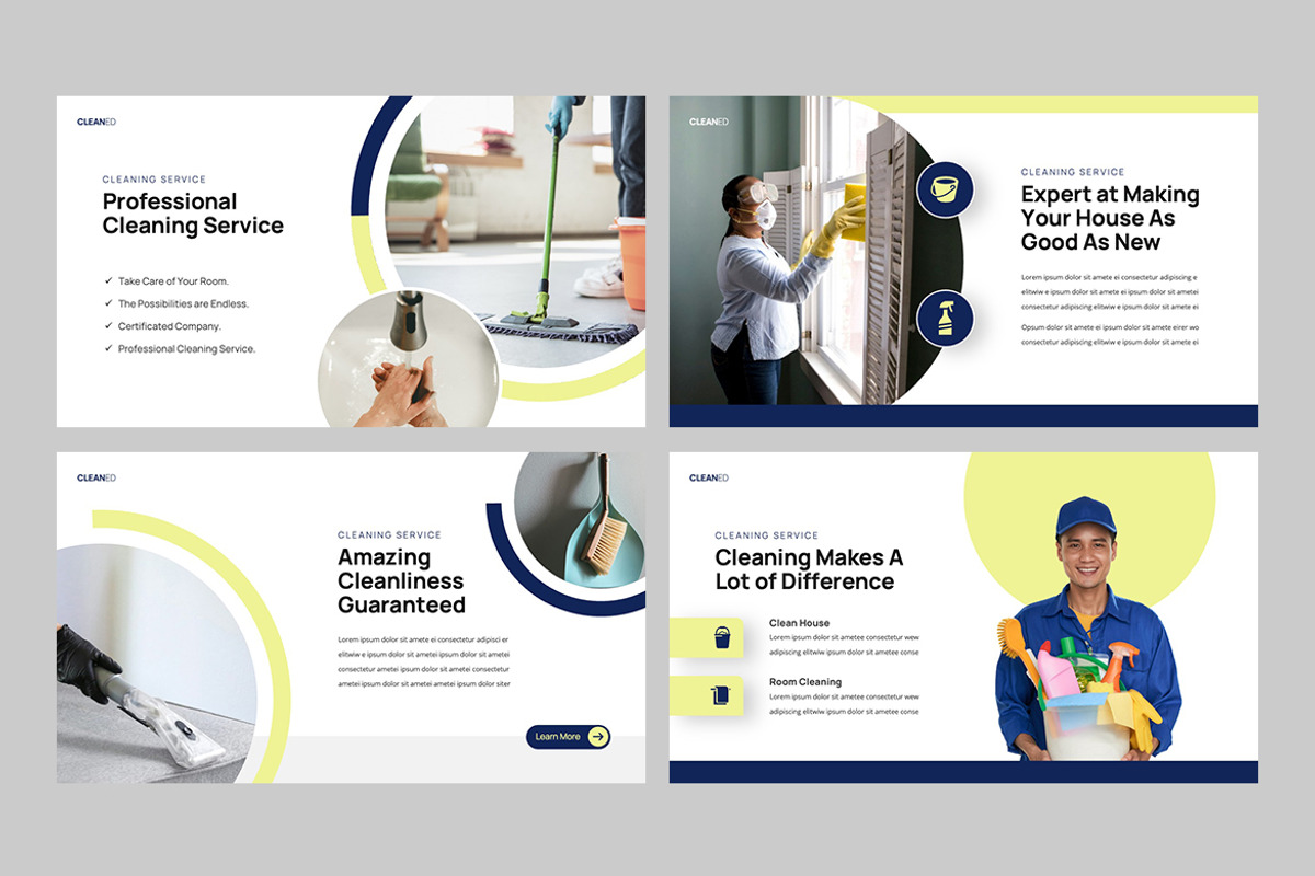 CLEANED - Cleaning Services Slides, a Presentation Template by rgbryand (Photo 3 of 9)