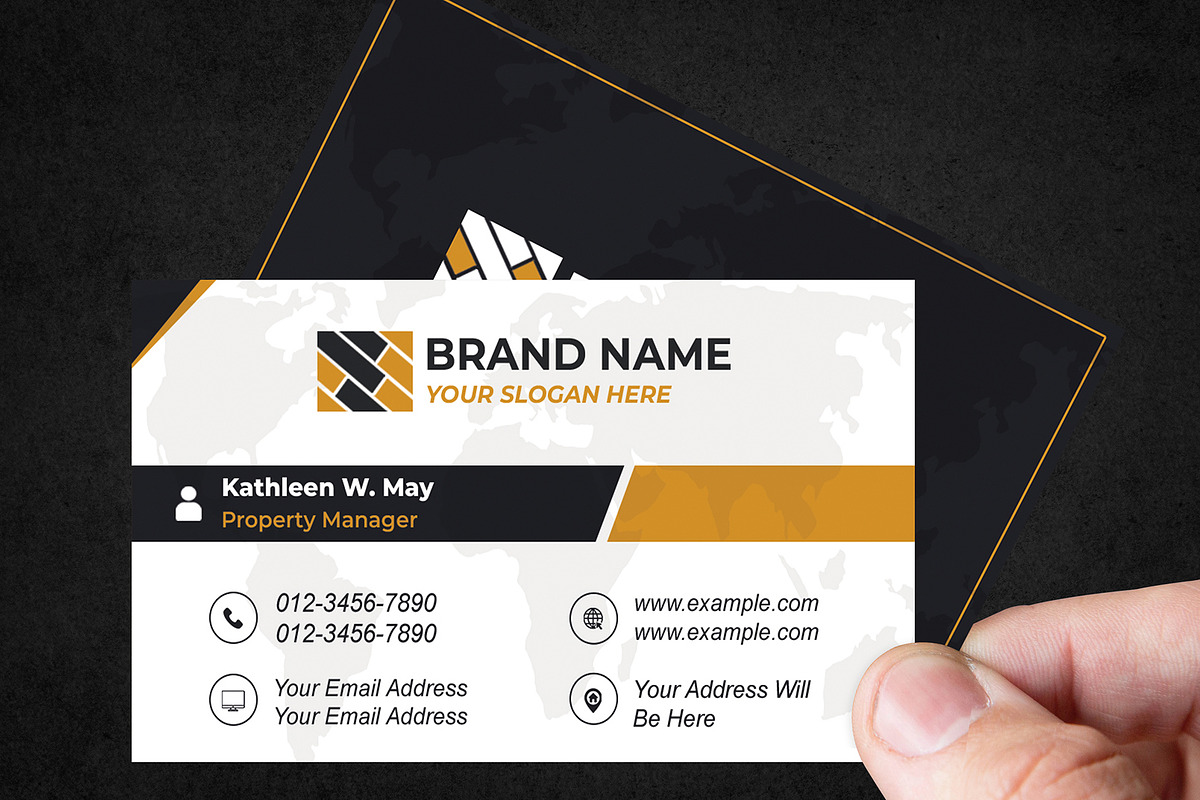 Monochrome Card Template PSD preview 3