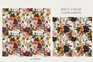 Spicy Cedar Watercolor Fall Clipart