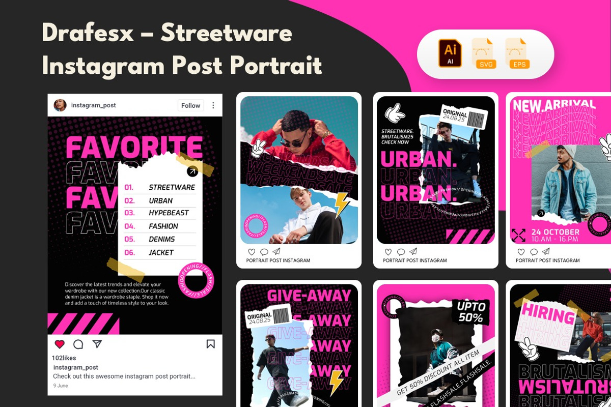 Urban Fashion - Instagram Bundle 02, a Social Media Template by Dhabee (Photo 3 of 10)