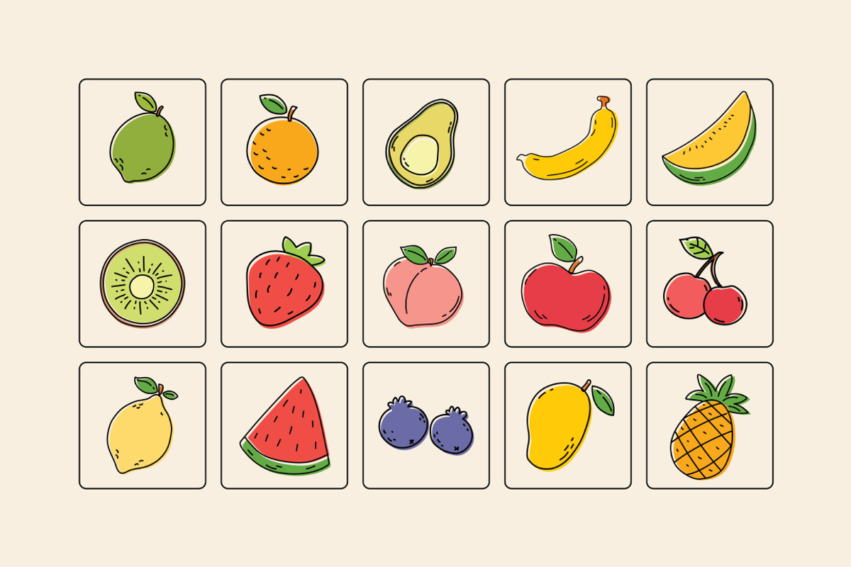 Line Art Fruits Collection, an Object Graphic by Brandearth RRGraph (Photo 3 of 7)