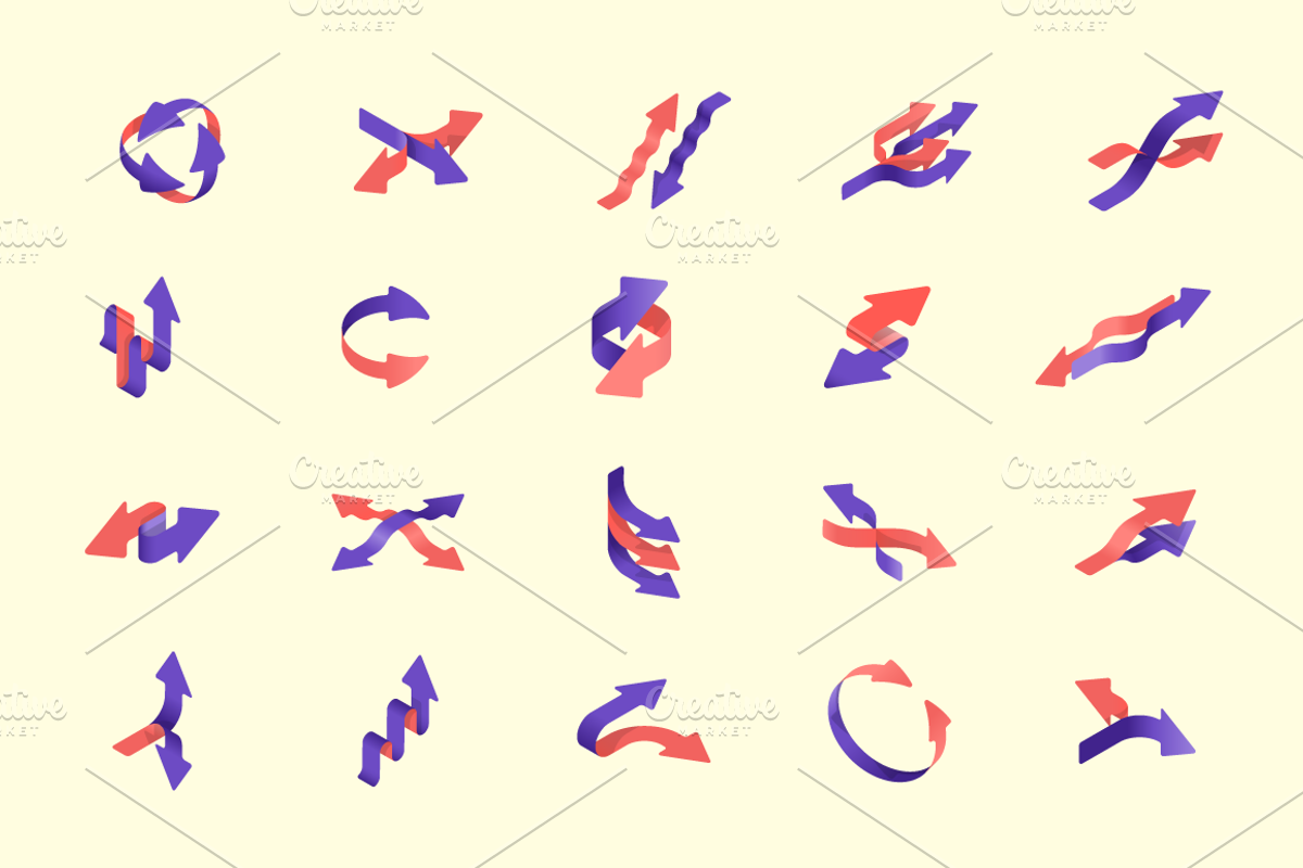 Isometric Arrow Icons, an Outline Icon by vekstok (Photo 2 of 3)