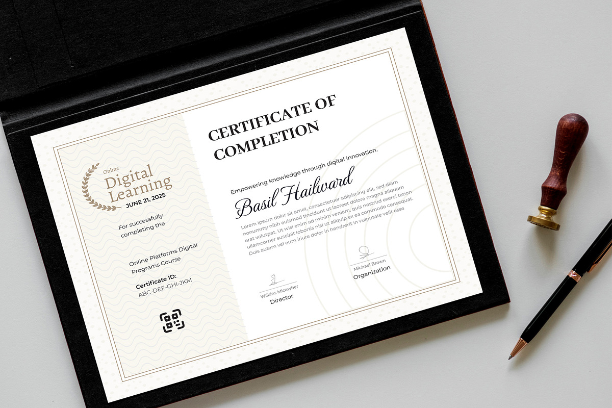 Online Platforms for Certificate, a Stationery Template by MightyDesign (Photo 3 of 6)