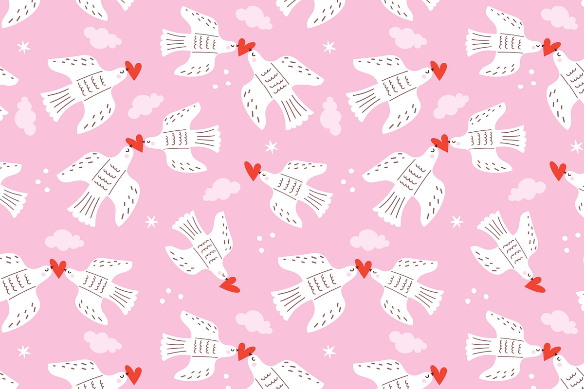 Dove Seamless Pattern Collection, a Pattern Graphic by AnbyArt (Photo 2 of 10)