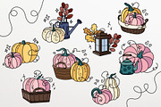 Pumpkins & Autumn Decor Set, a Seasonal Illustration by Panna Limon Store (Thumbnail 8 of 10)