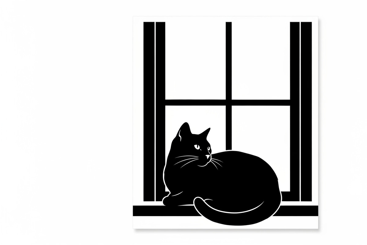 cat sitting by window silhouette, an Illustration by Amazin_art (Photo 10 of 25)