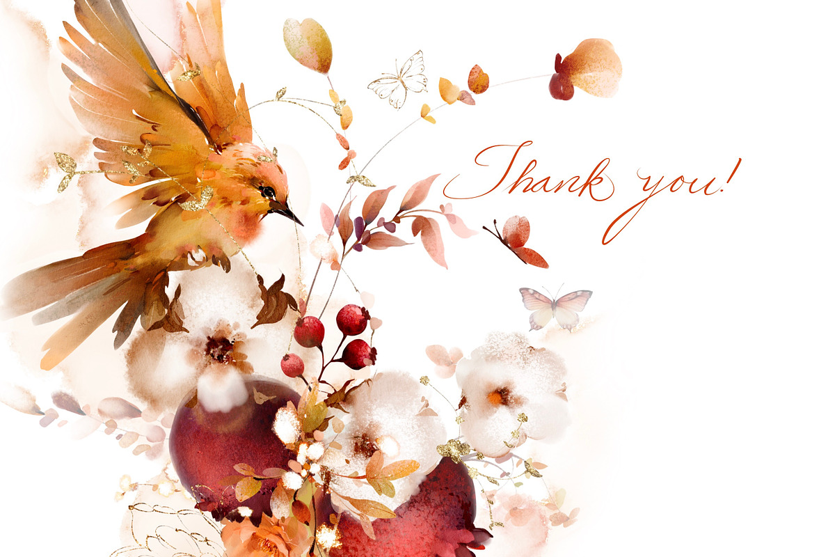 Watercolor autumn flowers bundle art, a Decorative Illustration by Edith’s World (Photo 9 of 9)