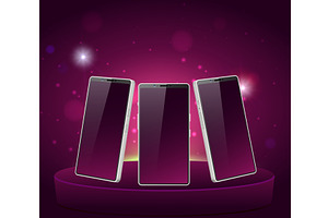 Realistic mockup of cell phone in, an Object Illustration by Vectorbuum