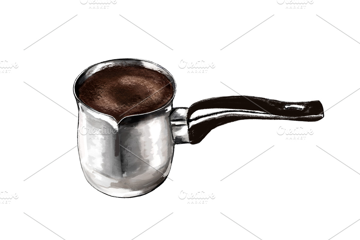 freshly brewed coffee, a Food Illustration by EkaterinaPlanina