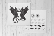 Dragons - hand drawn vector arts, an Animal Illustration by Croisy (Thumbnail 4 of 5)