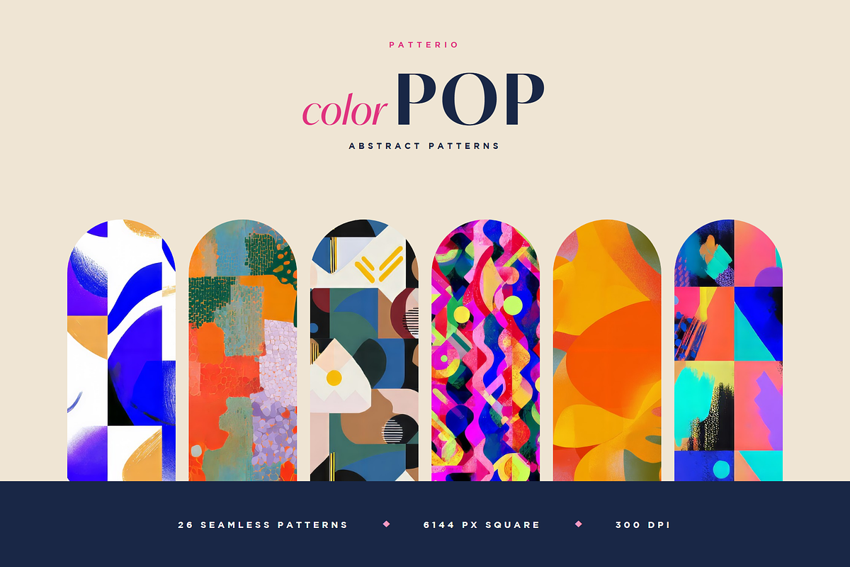 Color Pop Abstract Patterns, a Pattern Graphic by Ninterints (Photo 1 of 10)