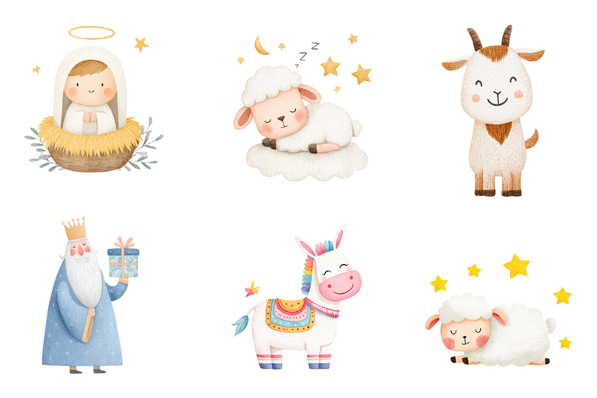 Christmas nativity clip art cute ani, an Illustration by CreationArt (Photo 5 of 5)