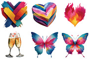 Brushstroke Valentine Clipart, an Illustration by CraftArtStudio (Thumbnail 2 of 6)