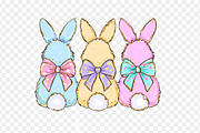Easter rabbits PNG clipart, a Seasonal Illustration by LoLoArt (Thumbnail 2 of 3)