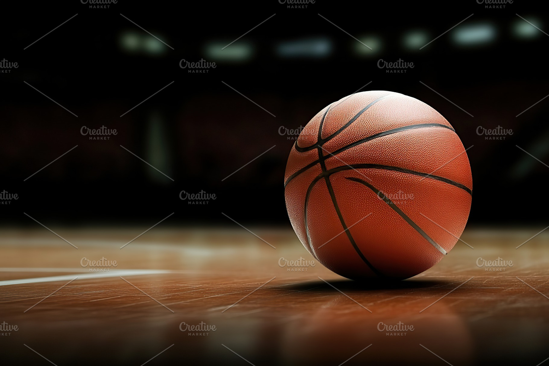 Basketball on wooden court, indoors, a Sports & Recreation Photo by AlyaAnd
