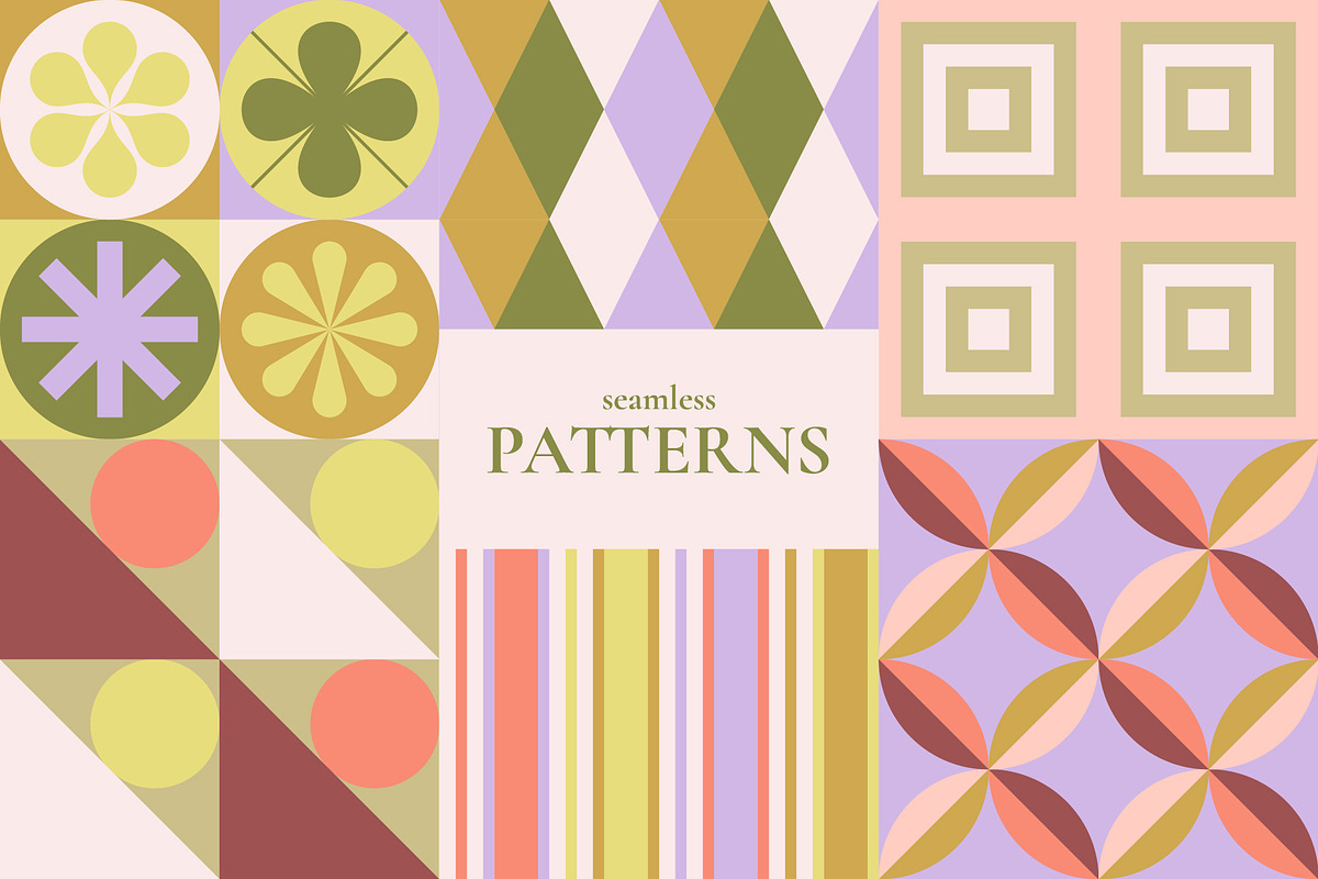 Seamless Geometric Patterns, a Pattern Graphic by Léo Alexandre (Photo 1 of 22)