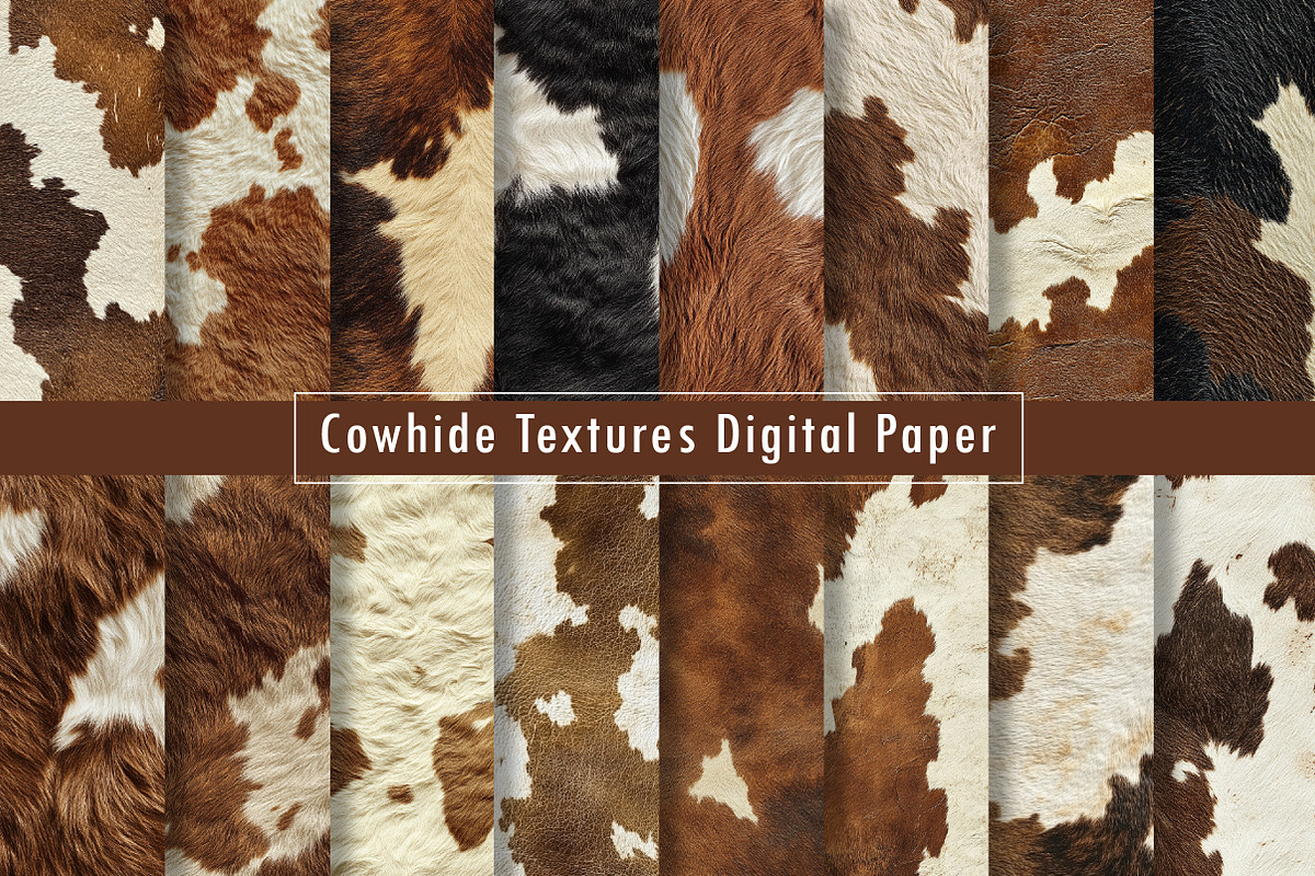 Cowhide Textures Digital Paper, a Texture Graphic by Dream Creation (Photo 1 of 7)