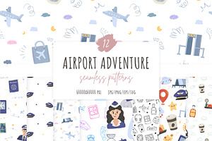 Airport Adventure Patterns, a Pattern Graphic by Palau