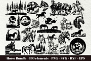Horse SVG Bundle. Horse and girl, an Animal Illustration by DENIDigitalArtSudio (Thumbnail 1 of 9)