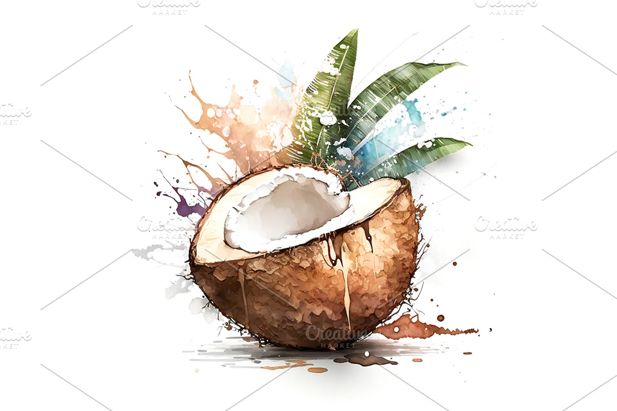 Fruit watercolor illustrations / 01, a Food Illustration by Graxaim Mock-up (Photo 4 of 9)