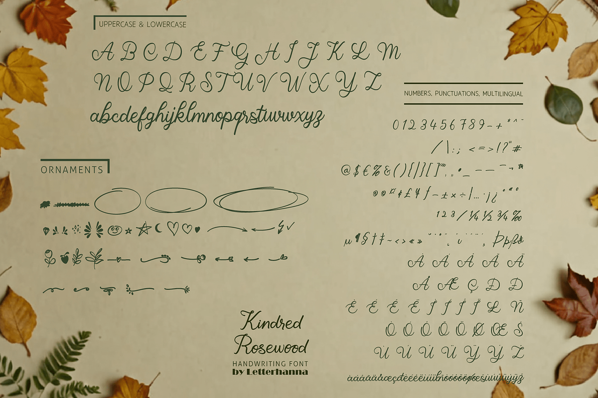 Kindred Rosewood Font, a Handwritten Font by Letterhanna Studio (Photo 12 of 13)