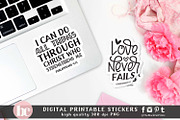 Christian Bible Verse Stickers PNG, an Education Illustration by TheBlackCatPrints (Thumbnail 3 of 3)