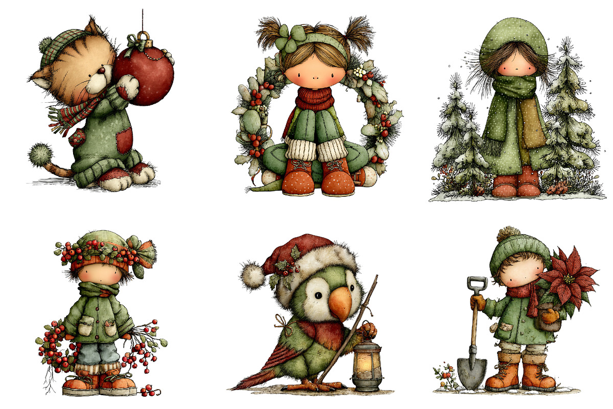 Whimsical Winter Clipart Bundle, an Illustration by CreationArt