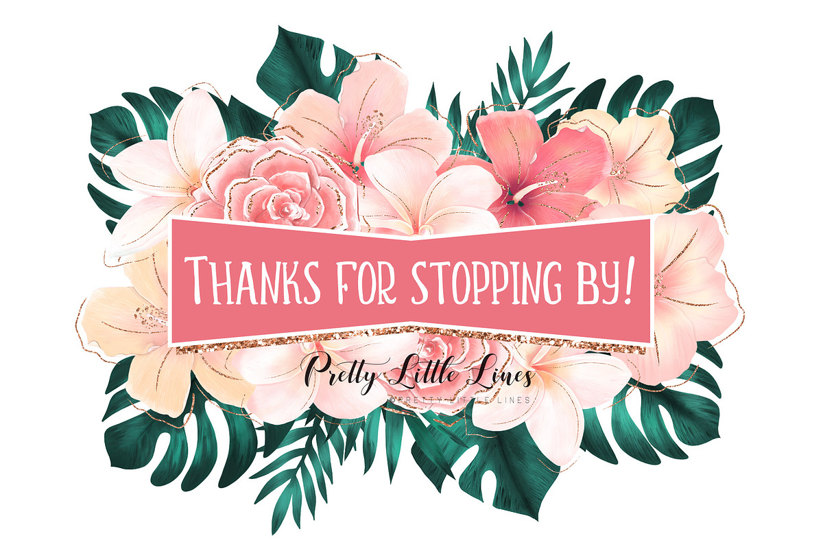 Tropical Flowers & Flamingos ClipArt, an Illustration by Pretty Little Lines (Photo 15 of 15)