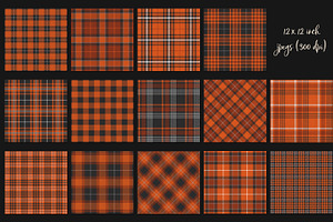 Orange And Black Plaid Patterns