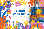 Naive meadow. Vector elements, a Decorative Illustration by Oliana Moroz (Thumbnail 1 of 20)