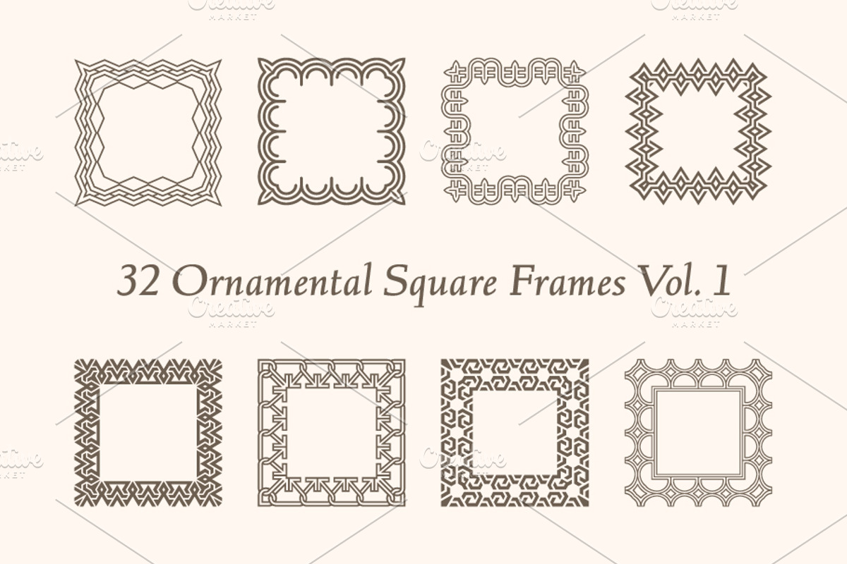 Ornamental Square Frames Vol 1, a Decorative Illustration by Rasagama Studio (Photo 1 of 4)