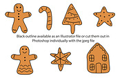 Cute doodle gingerbread cookies, a Food Illustration by Liz Pengilley Studio (Thumbnail 2 of 4)