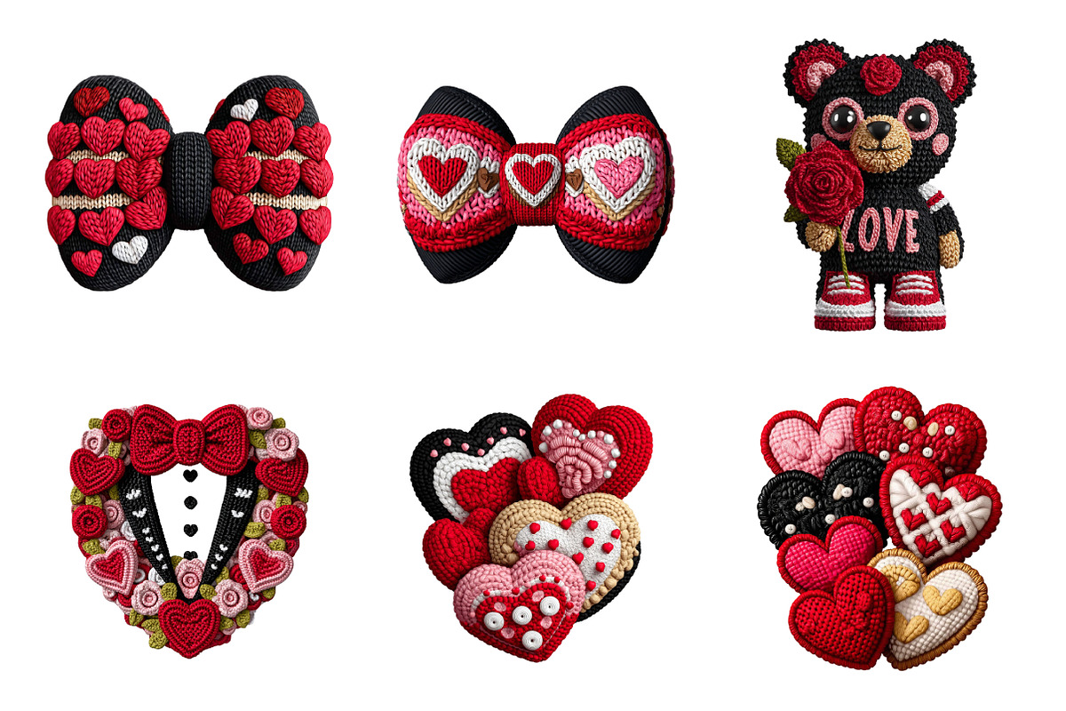 Faux Yarn Valentine Day Clipart, an Illustration by SinaCreation (Photo 4 of 11)