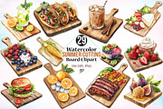 Watercolor Summer Cutting Board PNG, an Illustration by Canvas Craft (Thumbnail 1 of 4)