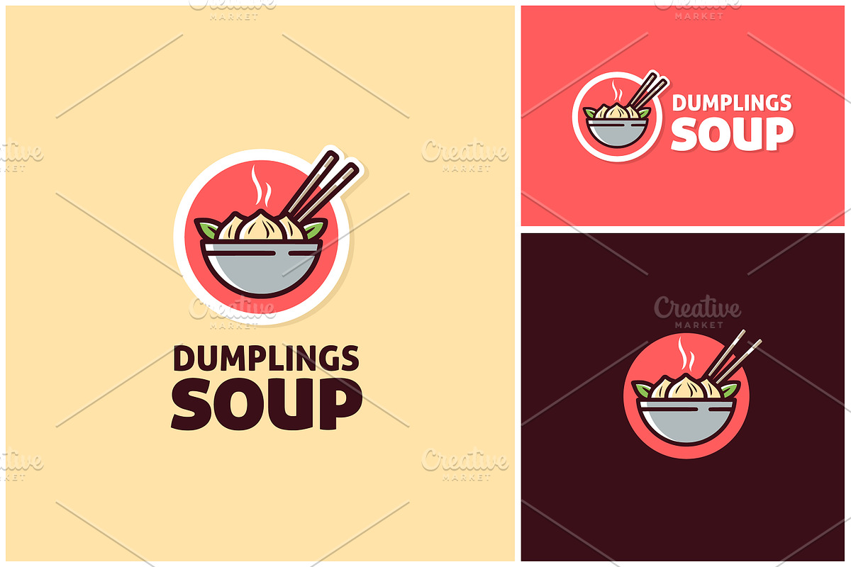 Dumpling Dimsum Soup Asian Dish logo, a Branding & Logo Template by Enola99d (Photo 1 of 2)