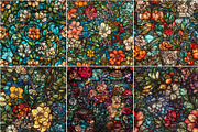 Rosette - Seamless Stained Flowers, a Pattern Graphic by Pixel Perfect Patterns (Thumbnail 9 of 11)