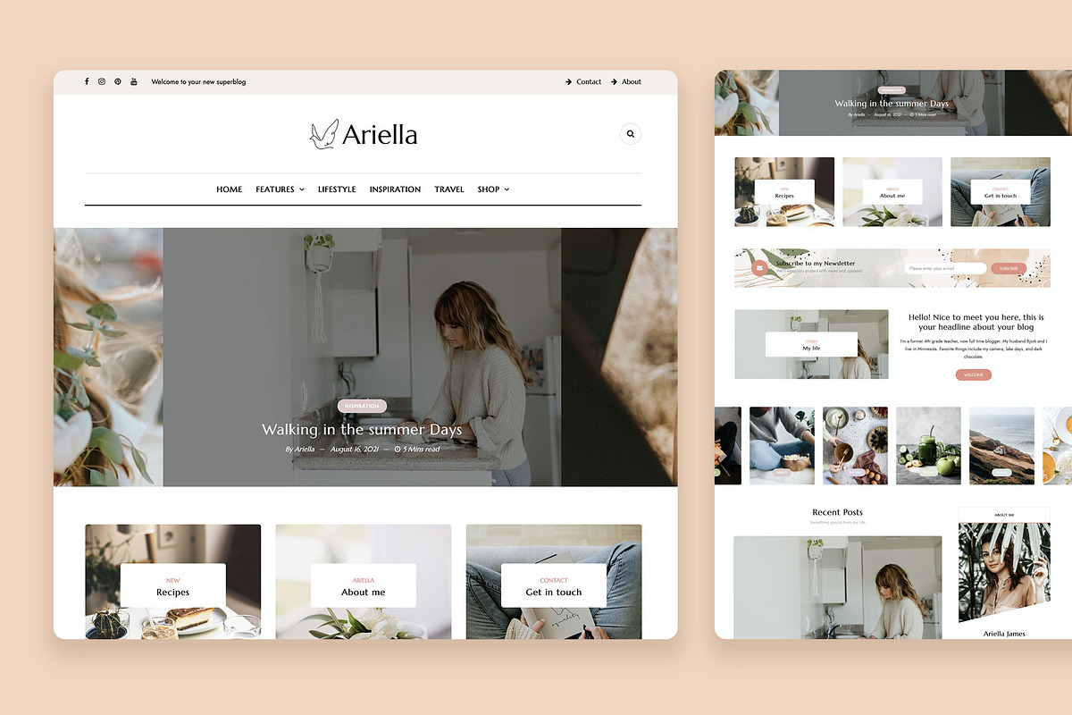 Ariella - Personal WordPress Blog, a WordPress Template by Creanncy (Photo 1 of 6)