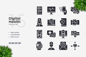 Digital Health Solid Icons