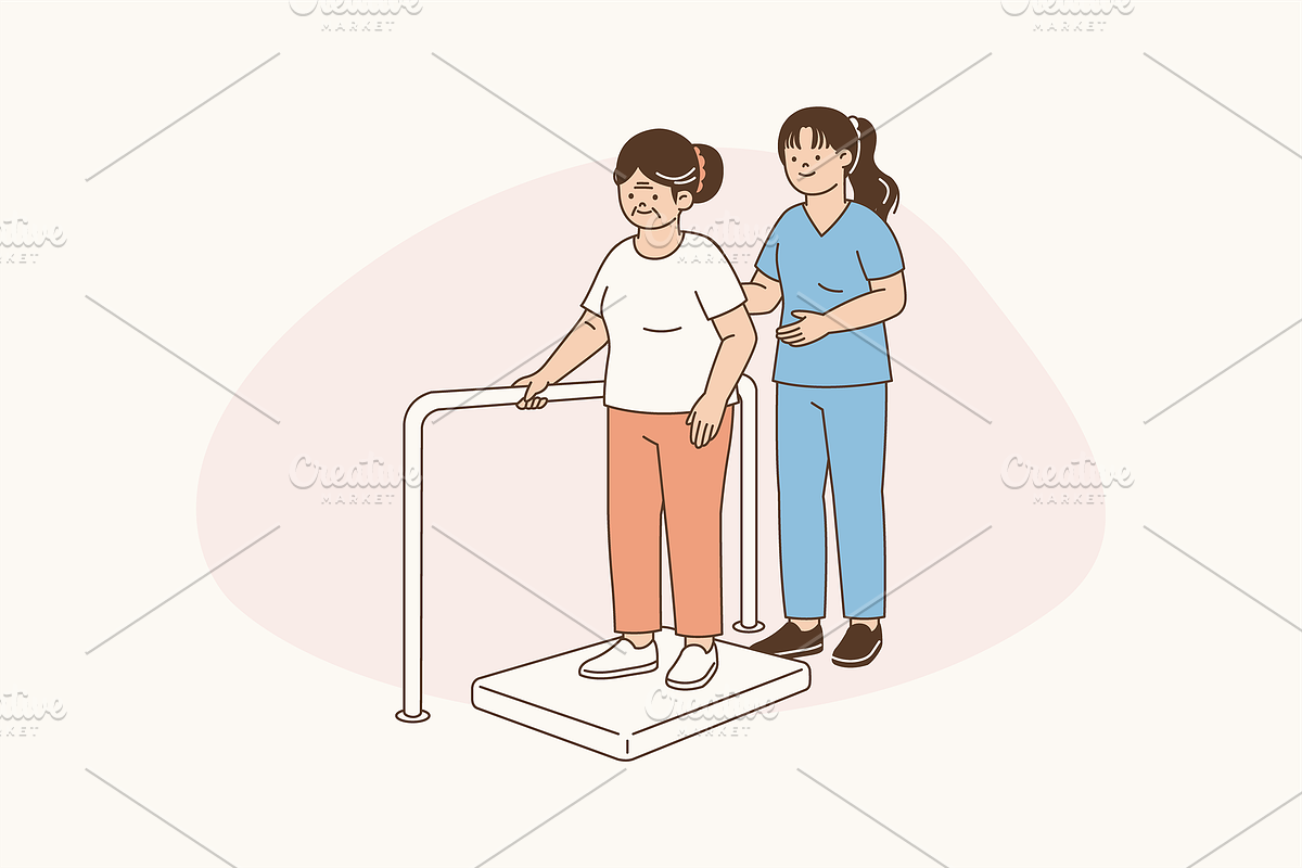 Guided Senior Rehab Illustration, an Object Graphic by Jump Studio (Photo 10 of 12)