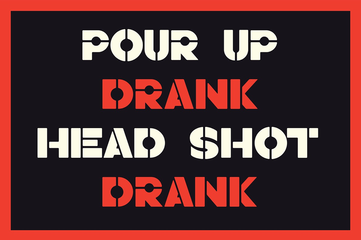 Slang Stencil Display Font, a Sans Serif Font by Fried Design Company (Photo 5 of 15)