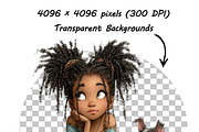 Whimsical Girl and Dog Love Clipart, an Illustration by one-touch (Thumbnail 14 of 18)