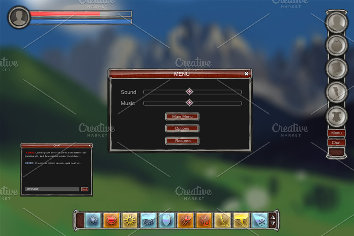 RPG Game UI Set HD, an Android Mockup by LudicArts